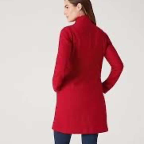 J Jill Scarlet Red "The Journey Coat" Lined Side Pockets Mid Length XL - Picture 5 of 13